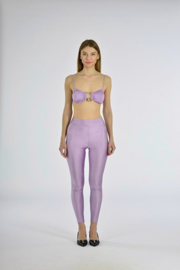 Μωβ Σετ Τοπ Με Κολαν