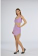 Λιλά Σετ Τοπ Με Φούστα