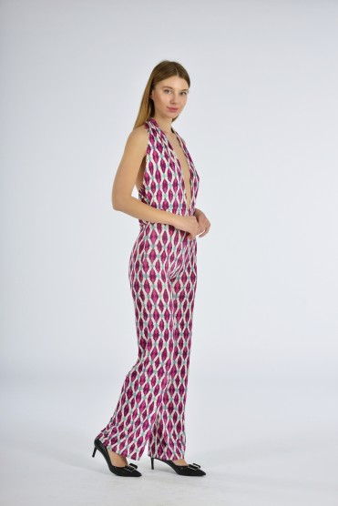 Εμπριμέ Μωβ Ολόσωμη Φόρμα