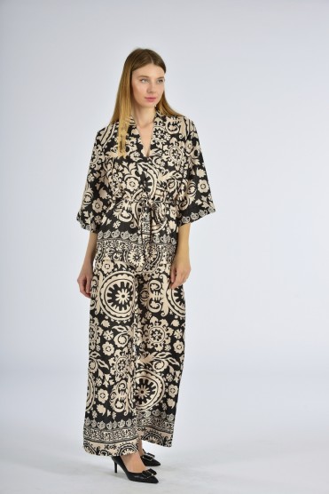 Εμπριμέ Σετ Πουκαμίσα Με Παντελόνα