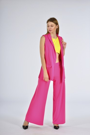 Φούξια Σετ Αμάνικο Με Παντελόνα