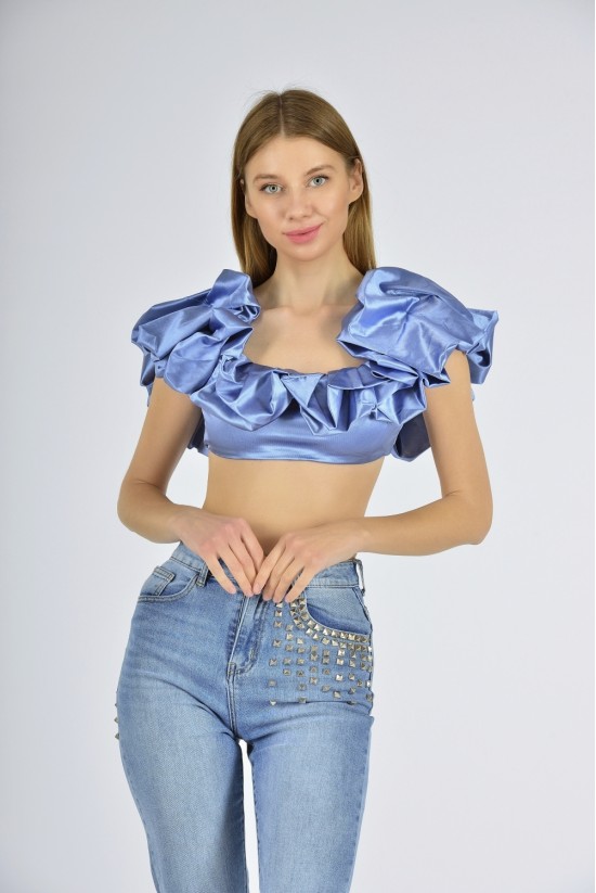 Μπλε Crop Top