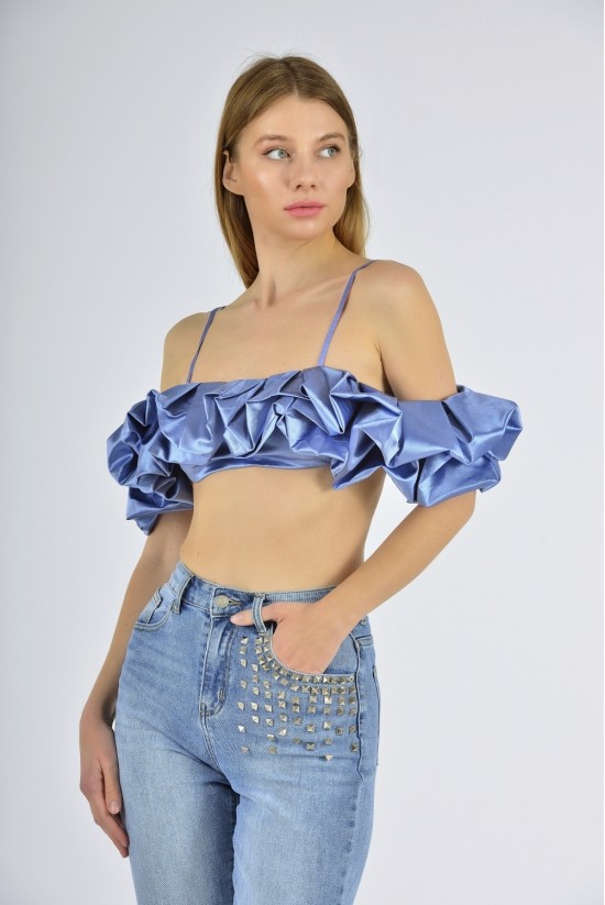 Μπλε Crop Top